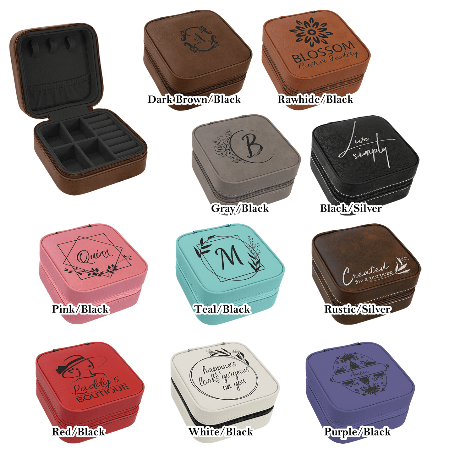 4" x 4" Leatherette Travel Jewelry Box
