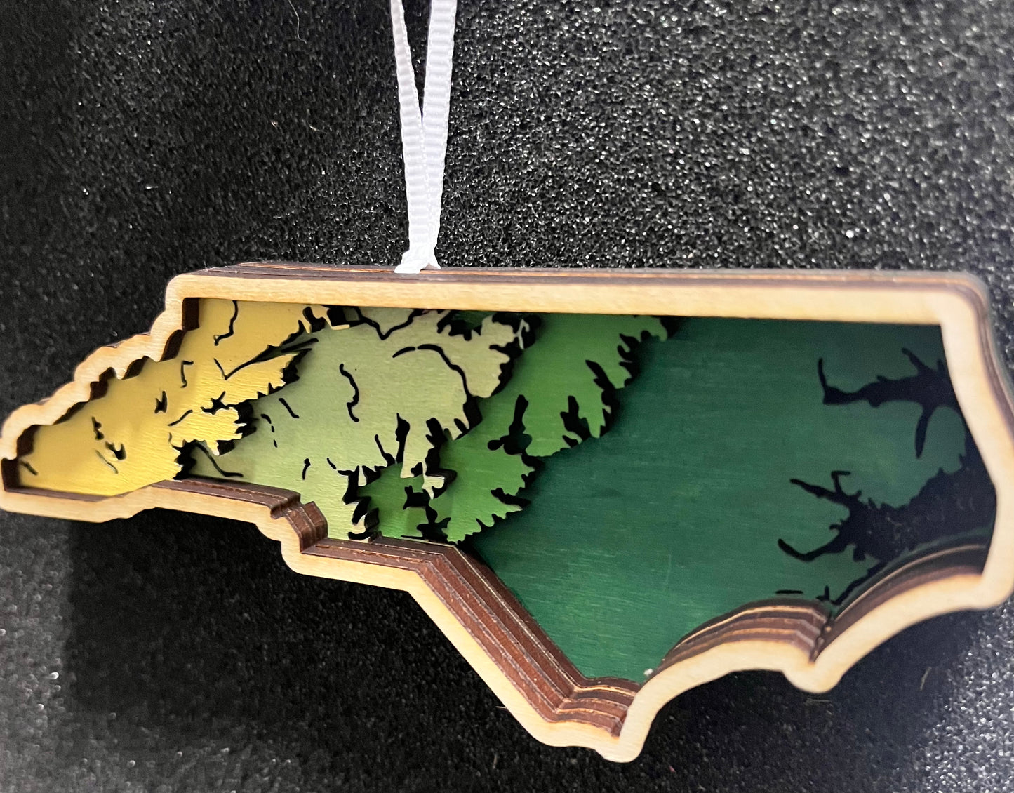 Layered Wooden NC Ornament