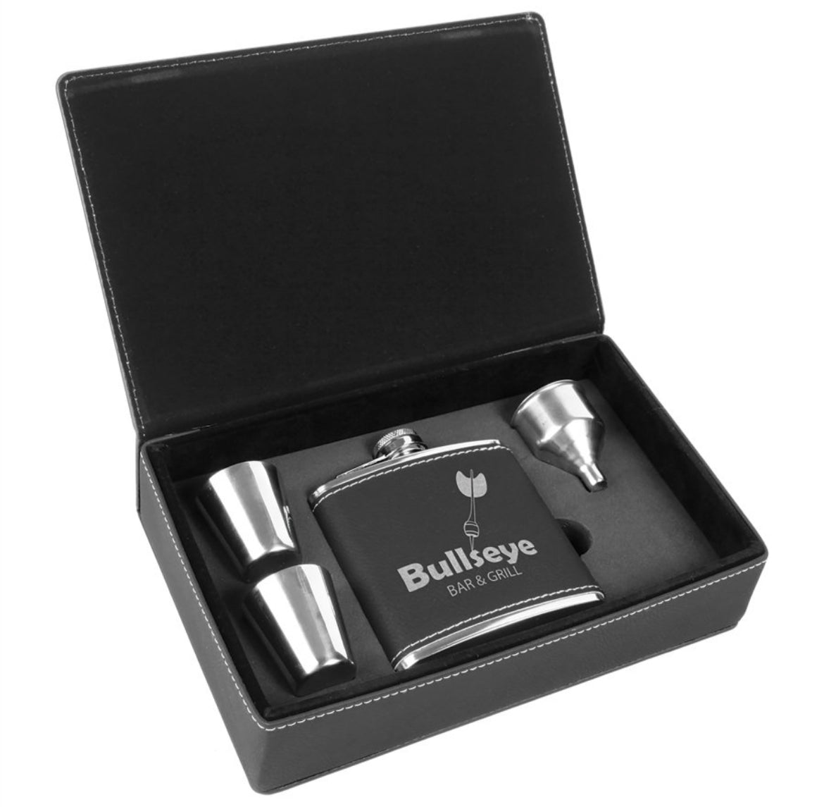 6 oz. Leatherette Flask Gift Set