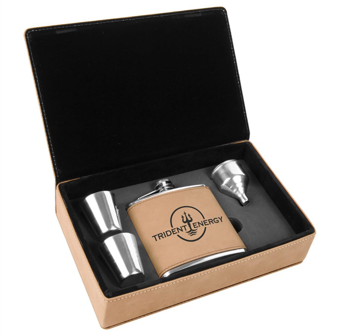 6 oz. Leatherette Flask Gift Set