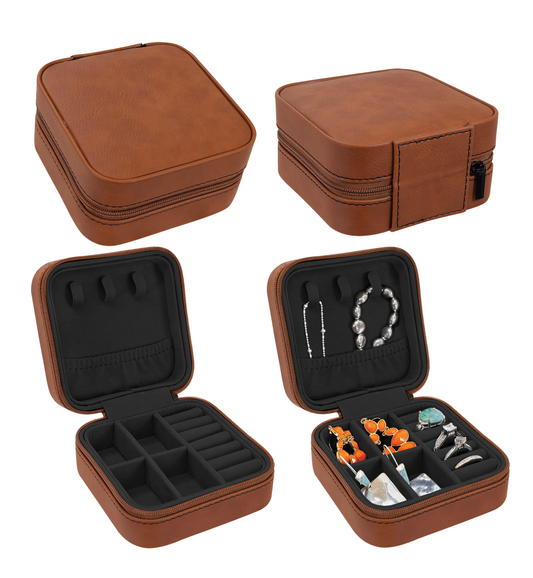 4" x 4" Leatherette Travel Jewelry Box